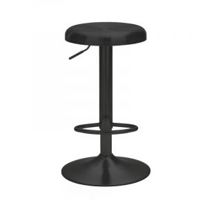 DRAWER Tabouret de bar r&eacute;glable en m&eacute;tal H60-81cm - Noir - Pop