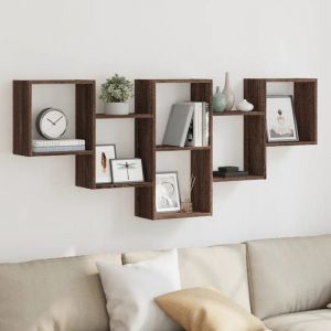 VidaXL Étagère murale chêne marron 159x18x66 cm bois d'ingénierie, étagère flottante, étagère d'exposition murale, étagère pour CD