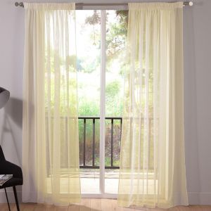 Voilage &eacute;tamine tram&eacute; finition galon fronceur NEW EORA - blanc ivoire