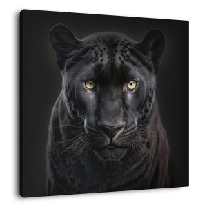 Ceanothe Tableau sur toile portrait panthère 90x90 cm - Impression sur Toile Murale Décorative - Image imprimée en hd sur Toile - Toile sur Châssis en Bois