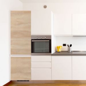 Plage Sticker réfrigérateur et lave vaisselle, imitation Bois Chêne Clair, 180 cm X 59,5 cm