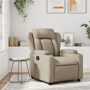 VidaXL Fauteuil Inclinable, Chaise de Relaxation avec Porte-gobelets, Siège avec Dossier et Accoudoirs Salle de Séjour, Moderne, Cappuccino Similicuir
