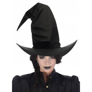 Ruedelafete Grand Chapeau de Sorcière satin, Noir