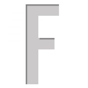 Plage Pochoir lettres & chiffres, Stickers pochoir lettre F, pour customisation, 9,5 cm X 9,5 cm