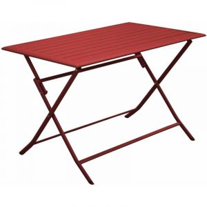Image de Proloisirs Table pliante en aluminium Lorita 110 cm Rouge - Rouge