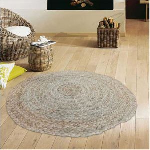 Unamourdetapis Tapis rond 200x200 rond cm Rond JT SUNNY DAY Beige Entrée Tissé à la main Jute