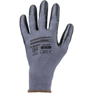 Coverguard Lot de 10 - Gants Manutention eurolite 13N400 nitrile noir Taille 6