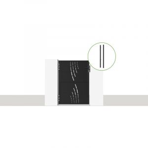 Casanoov - Portillon acier nali veleta 100 x 140cm + 2 poteaux acier dario Noir Mat