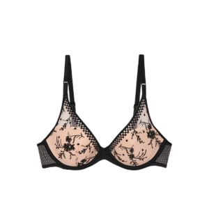 Passionata Soutien-gorge plongeant avec coques - Noir/ Beige dor&eacute;