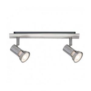 Paulmann Projecteur 2 sources Teja - Nickel satiné - Max. 2 x 10W - GU10 - 230V - Sans sources - Dimmable