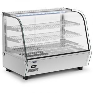 Royal Catering Vitrine Chauffante Présentoir Chauffant Cantines À Poser 160L 3 Étages 81cm Inox