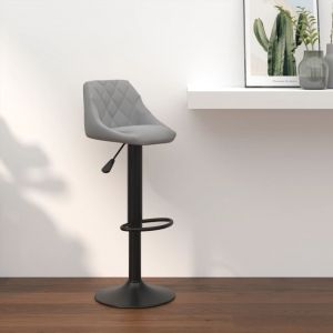 Image de VidaXL Tabouret de bar Velours Gris clair - Gris clair