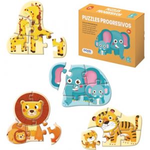 DOHE- Puzzles progressifs pour Enfants, 6500, Multicolore, 21,5x16x4 cm