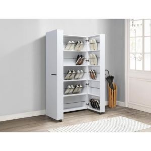 Vente-unique - Meuble à chaussures avec 2 portes - Blanc - carlya