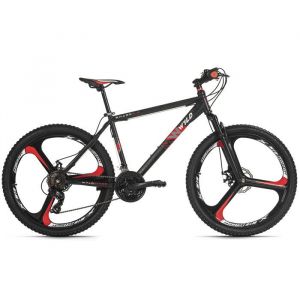 KS Cycling Vtt semi rigide 26 sharp 3 0 mags wheels noir rouge tc 51 cm 21 vitesses wyld