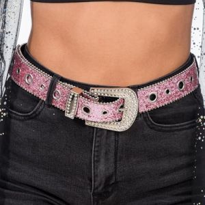 Chaks Ceinture strass femme 120 cm, ceinture taille scintillante pour jeans, robes, look western