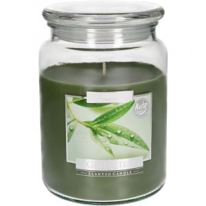 Bougie parfumée dans un verre avec couvercle - Idée cadeau - Bougies décoratives d'aromathérapie - Durée de combustion jusqu'à heures (grand thé