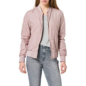 Urban classics Veste Bomber Légère pour Femme avec Empiècement Gaufré sur les côtés, Poches Zippées à l'avant, 100% Polyester, Duskrose, Taille 5XL