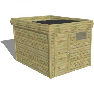 Abri de jardin bois Pin autoclave 27mm - 2,14x2,14m / 4,6m2 - Bac acier Abri Français