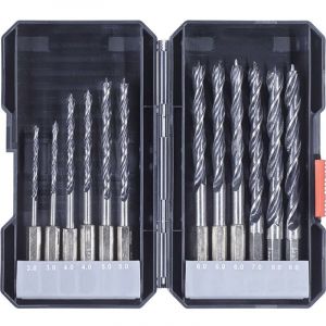 Kwb 108830 Jeu de forets pour le bois 12 pi&egrave;ces mandrin &agrave; serrage rapide, mandrin &agrave; roue dent&eacute;e 12 pc(s)