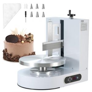 Image de VEVOR Machine à Glacer les Gâteaux 4-12 pouces, Machine à Lisser Crème à Faible Bruit, Plateau Tournant avec Grattoir Réglable, Vitesse de Rotation de 25 à 320 tr/min, Lisseur pour Pâtisserie, Blanc