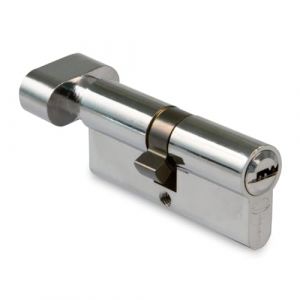 AMIG - Cylindre Serrure de Sécurité pour Portes - Taille 70 (30-40) - 6 Goupilles - Lèvre de 15 mm - Inclus 5 Clés à Pointe en Laiton et Vis de 70 mm - Fini Chromé Brillant Multipoint