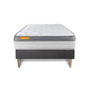 Matelas + sommier kit gris 90x200 Memo Zen Mousse à mémoire de forme MAXI épaisseur