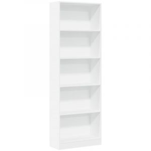 VidaXL Biblioth&egrave;que blanc 60x24x176 cm bois d'ing&eacute;nierie, &eacute;tag&egrave;re &agrave; livres, porte-livres, support &agrave; livres, armoire de rangement, &eacute;tag&egrave;re de rangement
