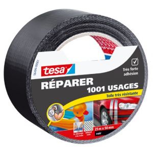 Image de Tesa Ruban multi-usages - extra noir - 25 m x 50 mm - Ruban couleur