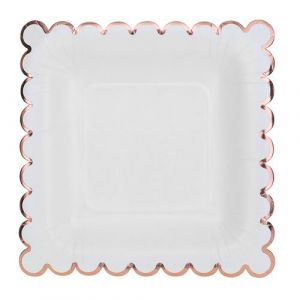10 iettes Carton Carré Festonné 18cm Rose Gold Neuf