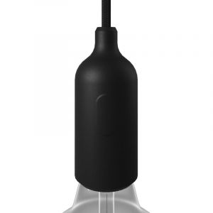 Creative cables - Kit Douille E27 en Silicone avec Interrupteur et Serre-câble dissimulés - Noir