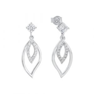 Amor Ohrhänger für Damen, 925 Sterling Silber, Zirkonia synth. Ohrringe 1 ct Weiss (54.99 € / 1 ct)