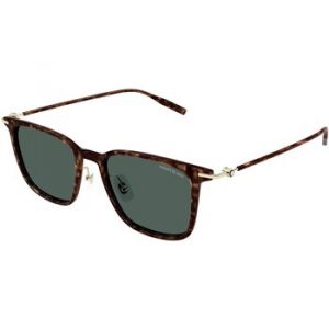 Montblanc Homme MB0354S 002 Lunettes de soleil Injecté Havane Vert Carré
