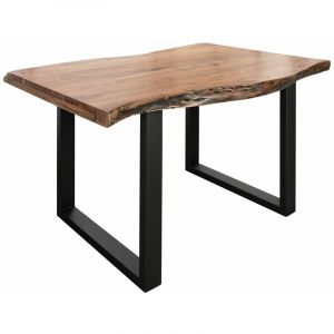 Table &agrave; manger 140x90 Acacia laqu&eacute; Bois naturel / Anthracite mat freeform 5