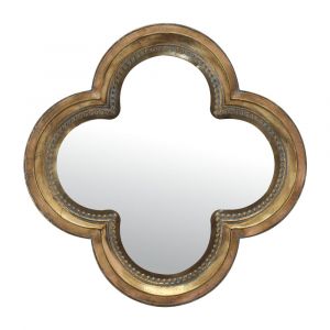 Emde Miroir trèfle métal doré 66cm