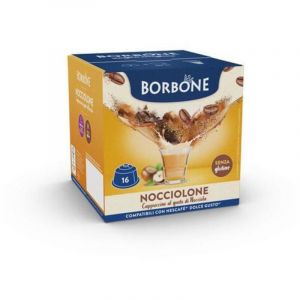 Caffè Borbone Nocciolone - Cappuccino au goût de noisette - 64 capsules (4 boîtes de 16) - Compatibles avec les machines à café Nescafé* Dolce Gusto*