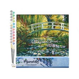 Figured'Art Peinture par Numéro Adulte Le Bassin aux nymphéas Monet - Kit de Loisir Créatif DIY Numéro d'Art - 40x50cm sans châssis