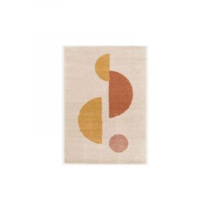 D&eacute;coweb Tapis de salon &agrave; motif organique - Sully - &Eacute;cru, jaune et terracotta - 160 x 230 cm