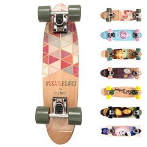Meteor Fancy Board Vintage Mini Cruiser Complete Bois v&eacute;ritable &Eacute;rable Canadien Skateboard Ridge Mini Skate Planche a roulettes r&eacute;tro 55 cm / 22"