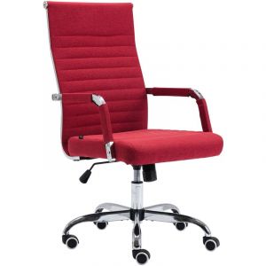 CLP Chaise de bureau Amadora avec hauteur r&eacute;glable et Pied en m&eacute;tal rouge Tissu