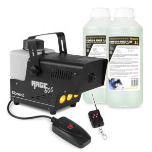 Beamz Rage 600LED Pack Machine à Fumée 600 Watts avec 2L de Liquide, LEDs couleur ambre, Réservoir 500 mL