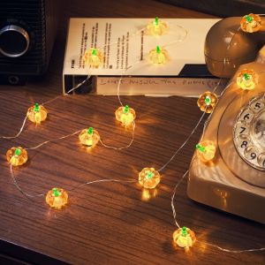 Lights4Fun Guirlande Lumineuse Micro LED à 20 Citrouilles