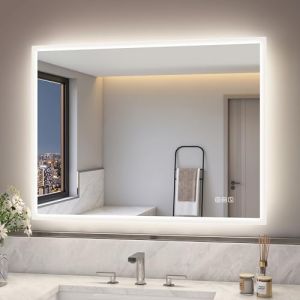 Sbagno 60 x 80 cm Miroir de Salle de Bain avec Eclairage et Haut-Parleur Bluetooth