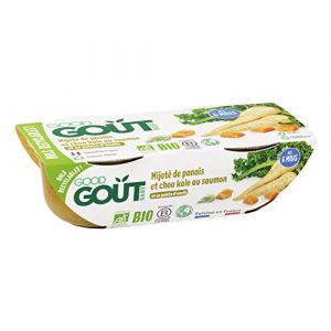 Good Goût Bol Mijoté de Panais et Chou Kale au Saumon +6m Bio Lot de 2 x 190g