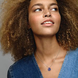 Pandora Collier Pendentif Herbier Bleu Scintillant - Taille 45 cm