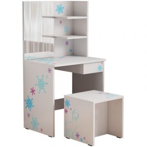 Coiffeuse Schneeflocke, Blanc, 55 cm avec tabouret Vicco