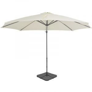 VidaXL Parasol de jardin avec base portative couleur sable