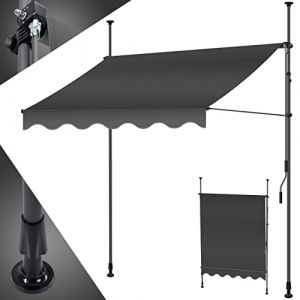 Image de Store banne avec manivelle pour balcon Store pour balcon sans trous à percer, résistant aux uv, réglable en hauteur, hydrofuge, protège du soleil,