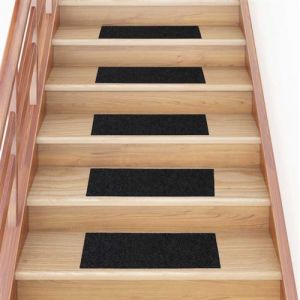 VidaXL Tapis d escalier auto adhésifs 30 pcs noir 60x25 cm
