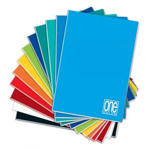 Blasetti - Paquet de 10 One Color - Cahier de composition - Format A4 (21x29,7) - Couverture en carton de couleurs assorties - 20 feuilles en papier usomano 80 g/m² certifié FSC - Lignage 1R